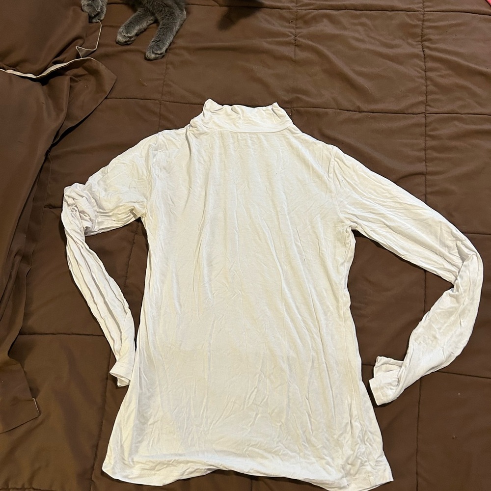 Elegant Cream Turtleneck Top